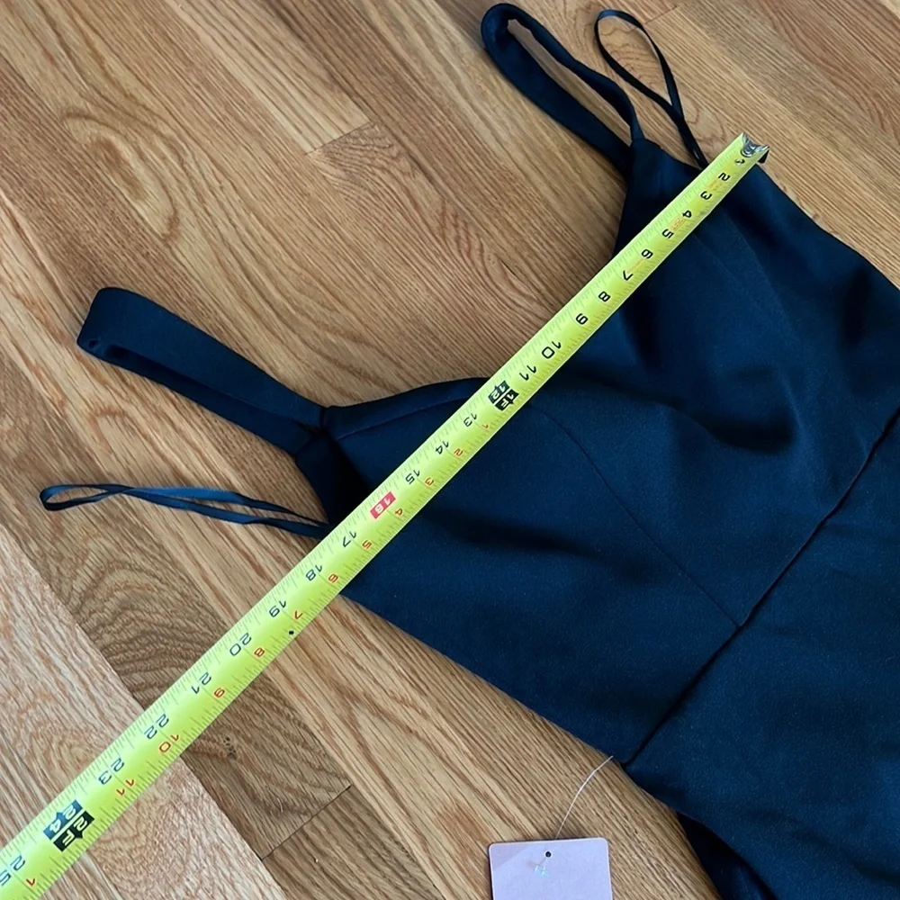 NWT BHLDN for Anthropologie Ana Crepe Dress 14 short sexy black.